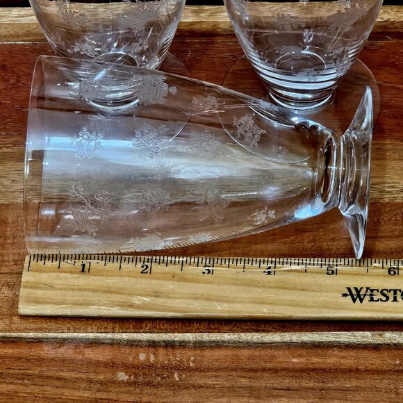 Heisey Chintz Etched Ice Tea Glasses 5.5” vintage bird butterfly floral 3piece - Picture 6 of 7